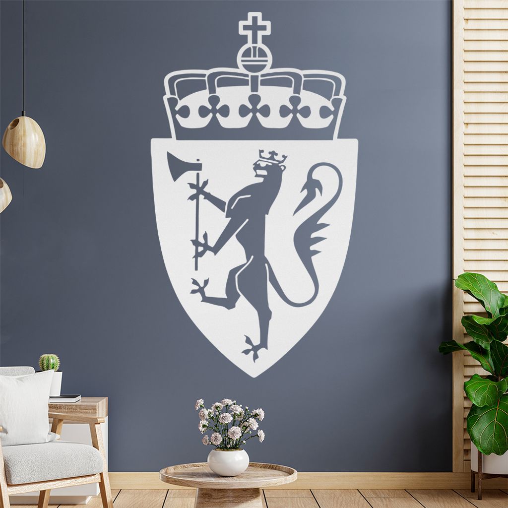 Norwegen Wappen Wandtattoo Wandaufkleber Wall Sticker - Dekoration, Küche, Wohnzimmer, Schlafzimmer, Badezimmer