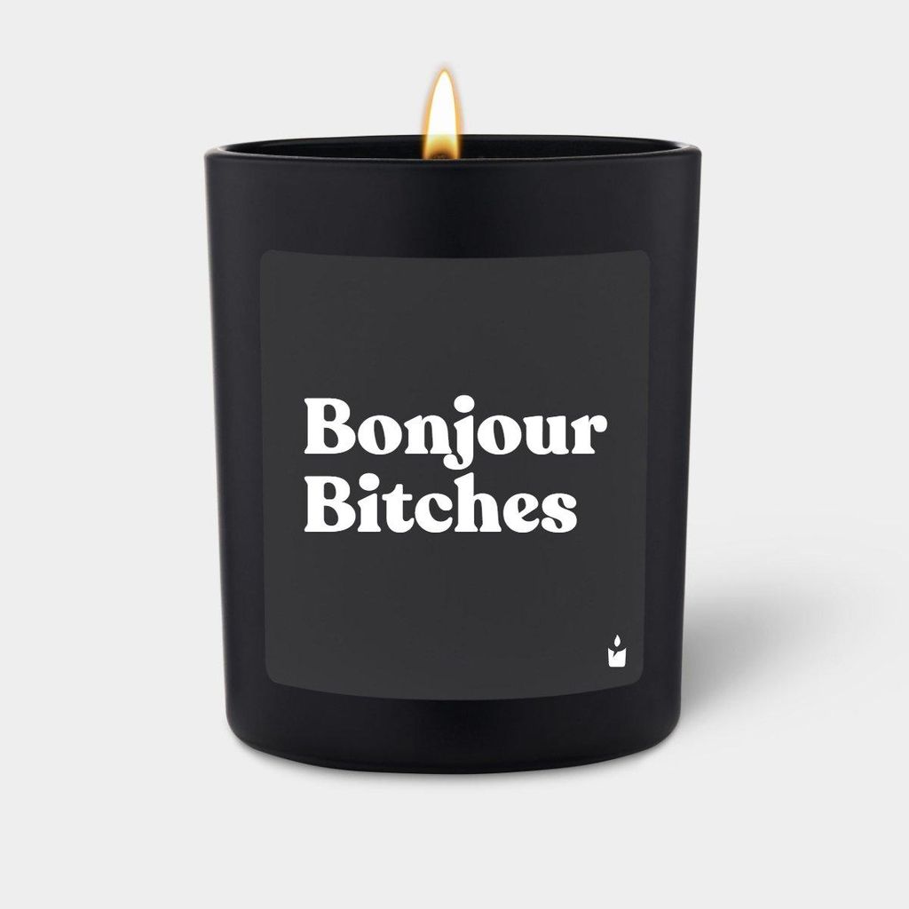 ChattyCandles Duftkerze Schwarz Flowery Bonjour Bitches