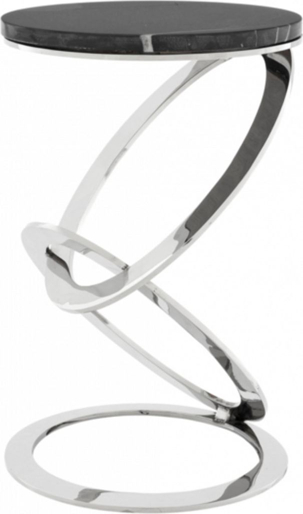 Casa Padrino Luxus Art Deco Designer Beistelltisch mit Marmorplatte 40 x H. 62 cm - Hotel Tisch Möbel