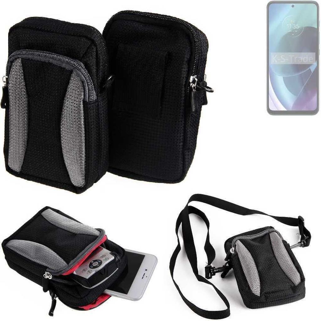 K-S-Trade Holster Schutz Hülle kompatibel mit Infinix GT 20 Pro Handy Hülle Gürteltasche Umhängetasche mit Zusatzfach schwarz