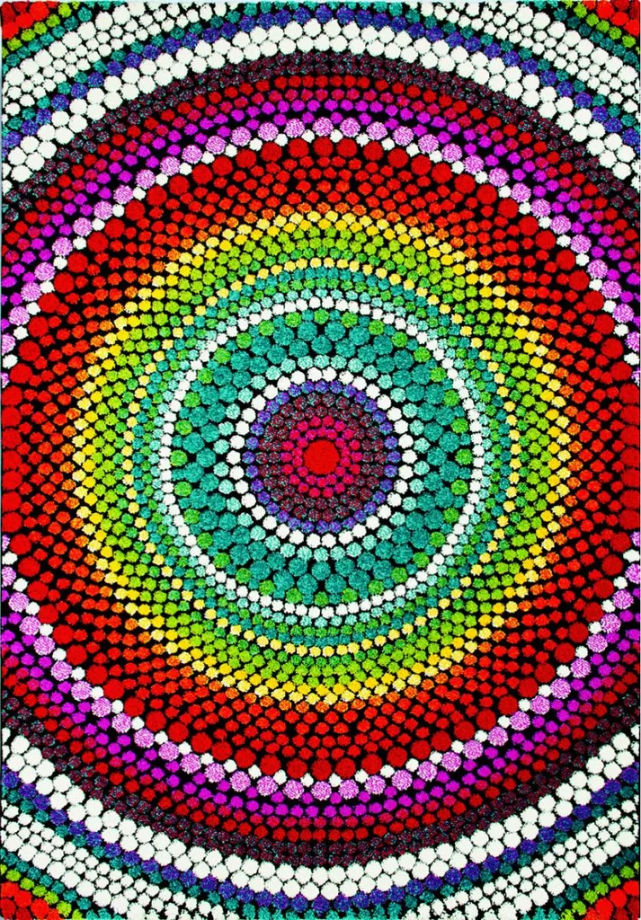Tapis Relief 140x200 cm Multicolor : Solution Déco Anti-Tache et Design