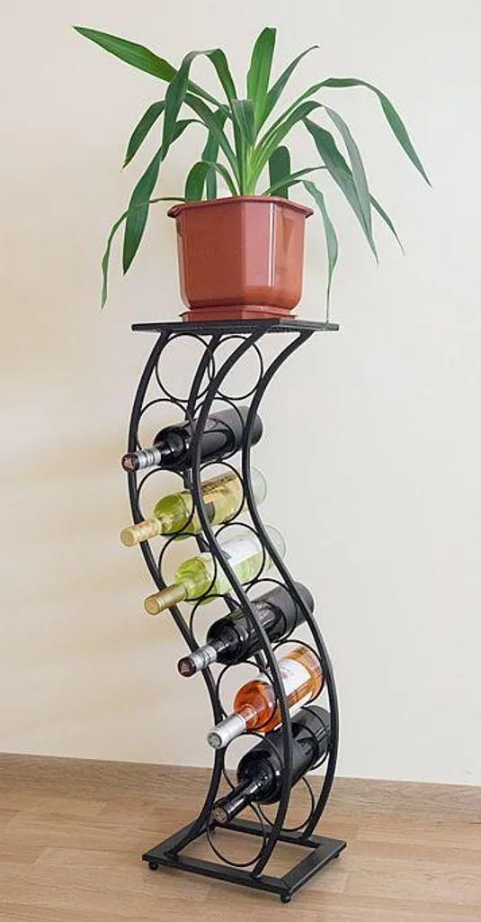 Range-bouteilles compact avec support de plantes pour petit espace - 15