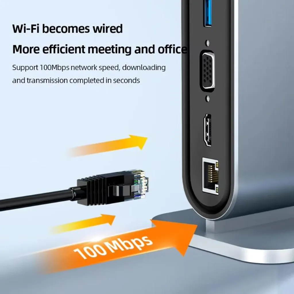 Hub USB-C 12 ports avec sortie HDMI 4K pour MacBook et PC de Bureau Pro