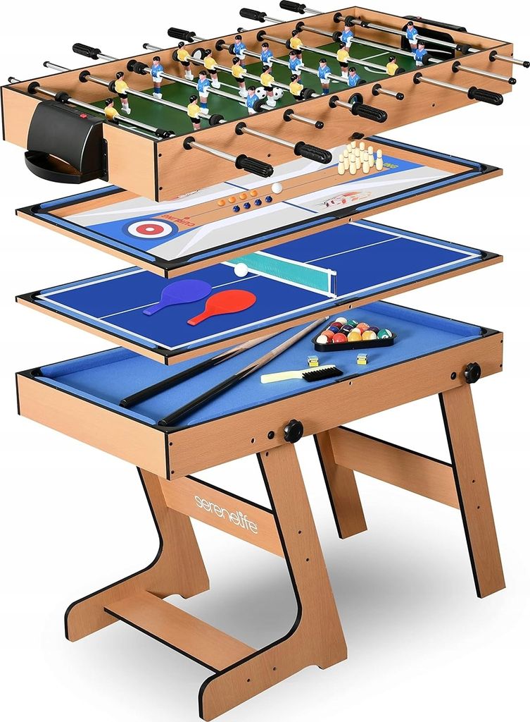 stôl na stolný tenis 4 v 1 Biliard Bowling Robustná Obrázok produktu 