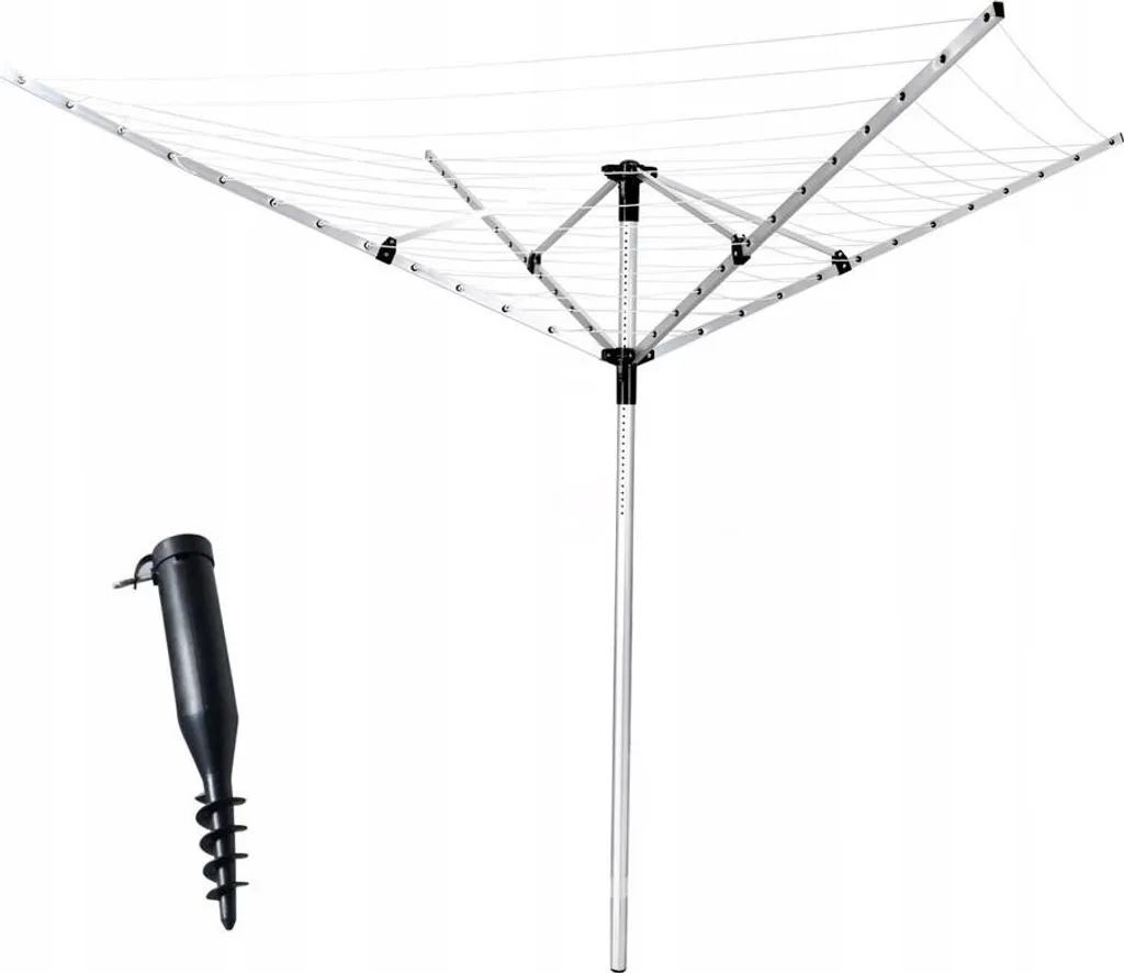 Séchoir à linge parapluie de jardin 260 cm avec ancrage au sol vis