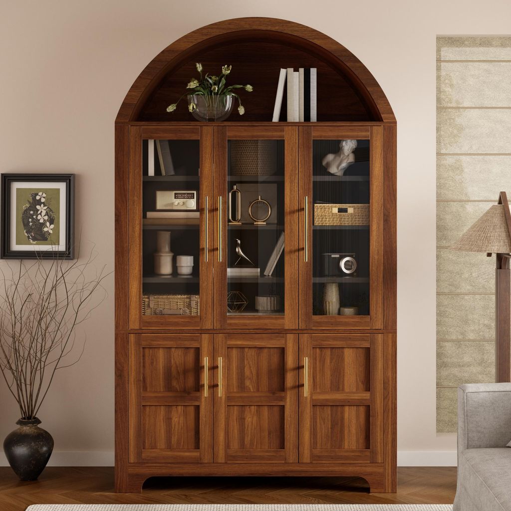 Mueble aparador Merax con 3 puertas de cristal y 3 Imagen del producto 