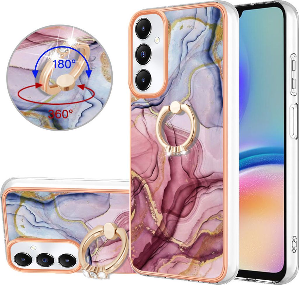 Hülle für Samsung Galaxy A05S Muster TPU Silikon Stoßdämpfer Bumper Schutzhülle mit Ring Ständer Rot