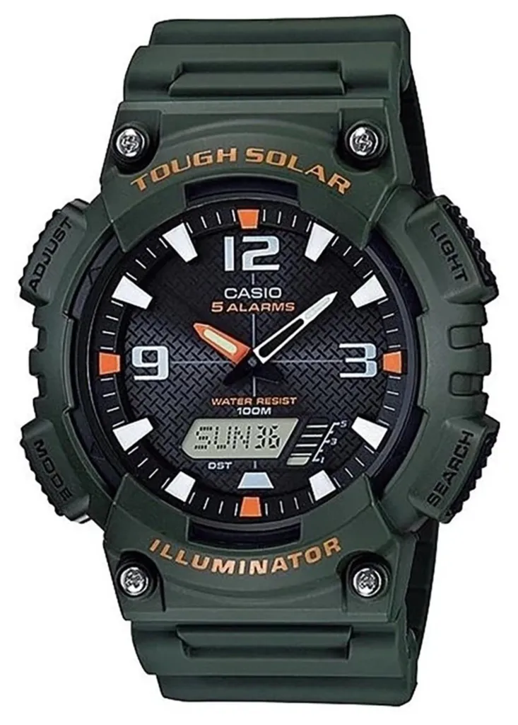 Casio AQ-S810W-3AV Montre Homme Solaire Sport Vert Kaki - ZD044K