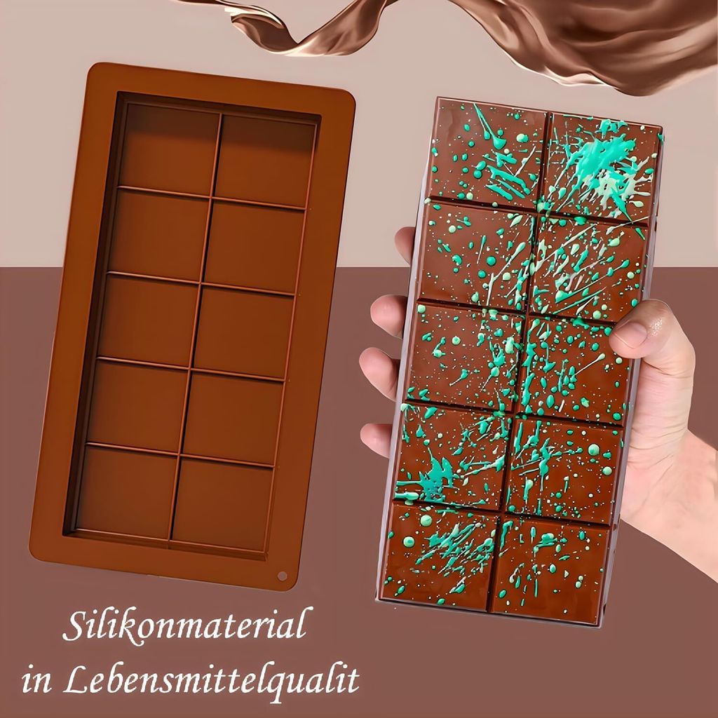 Silikon Tief Schokoladentafel Form 2 Stück Silikonform, Produktbild 3