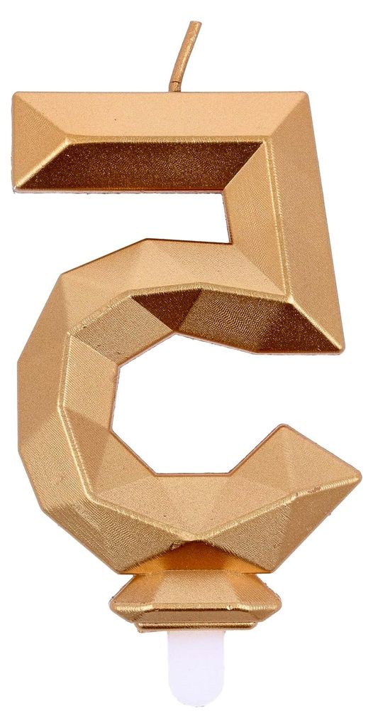 Zahlenkerze Diamond Gold Nr. 5