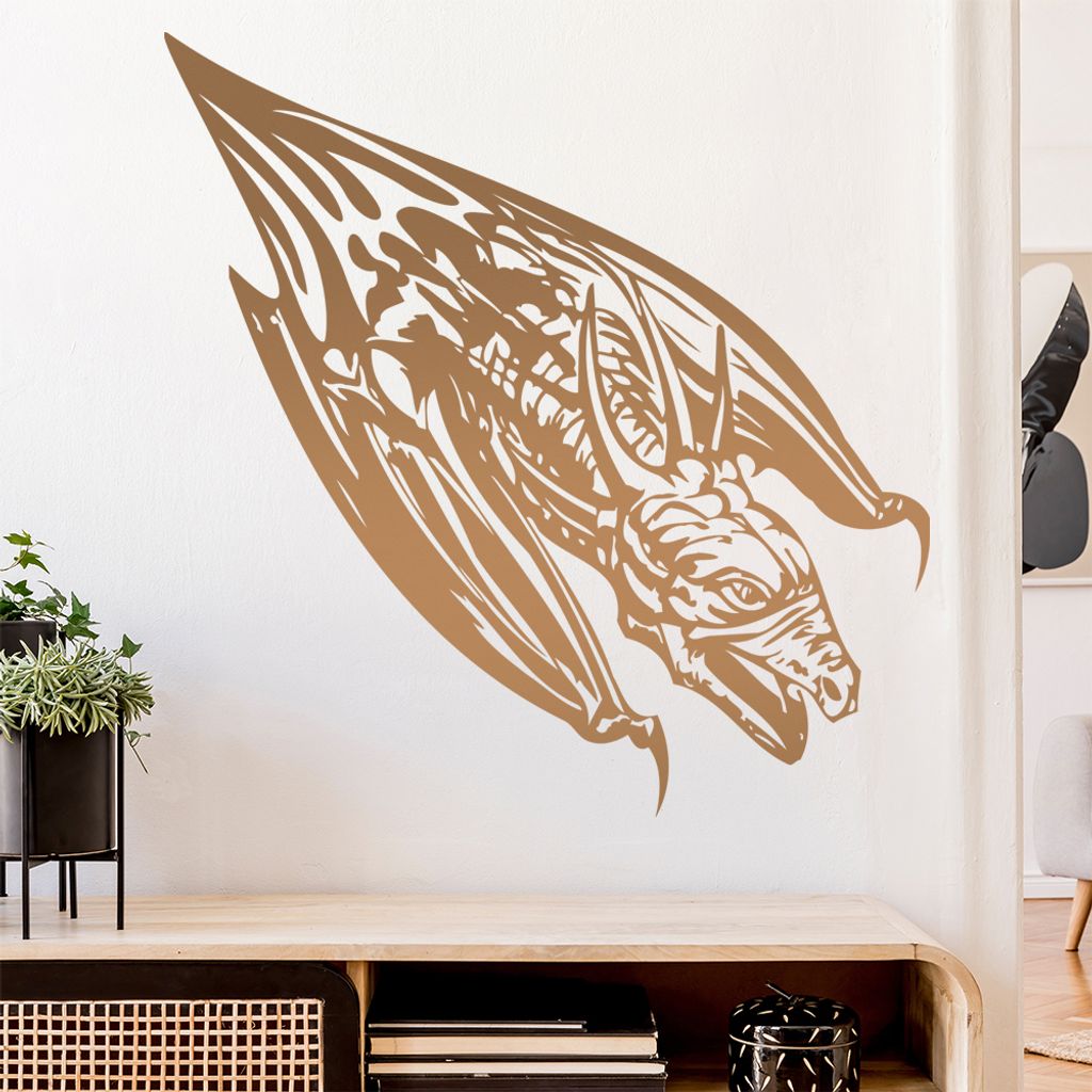 Drachen Flug Wandtattoo in 6 Größen - Wandaufkleber Wall Sticker - Dekoration, Küche, Wohnzimmer, Schlafzimmer, Badezimmer