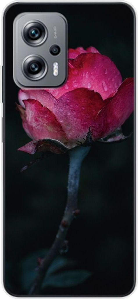 König Design Hülle kompatibel mit Xiaomi Redmi K50i Kunststoff Soft Handyhülle - Handy Case Rose