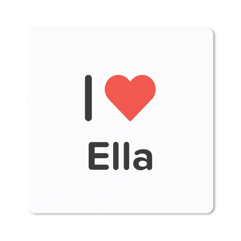 MuchoWow Mauspad Mousepad Ich liebe - Ella - Mädchen 20x20 cm - Mousepads - Maus Mat - Pad - Mausunterlage - Desk Mat - Bureauartikeln