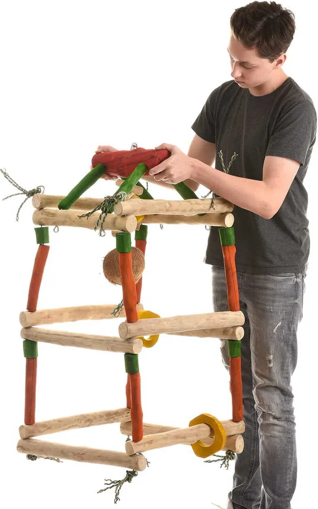 Aire de jeux JAVA GYM XXL : Énorme tour en bois pour grands perroquets