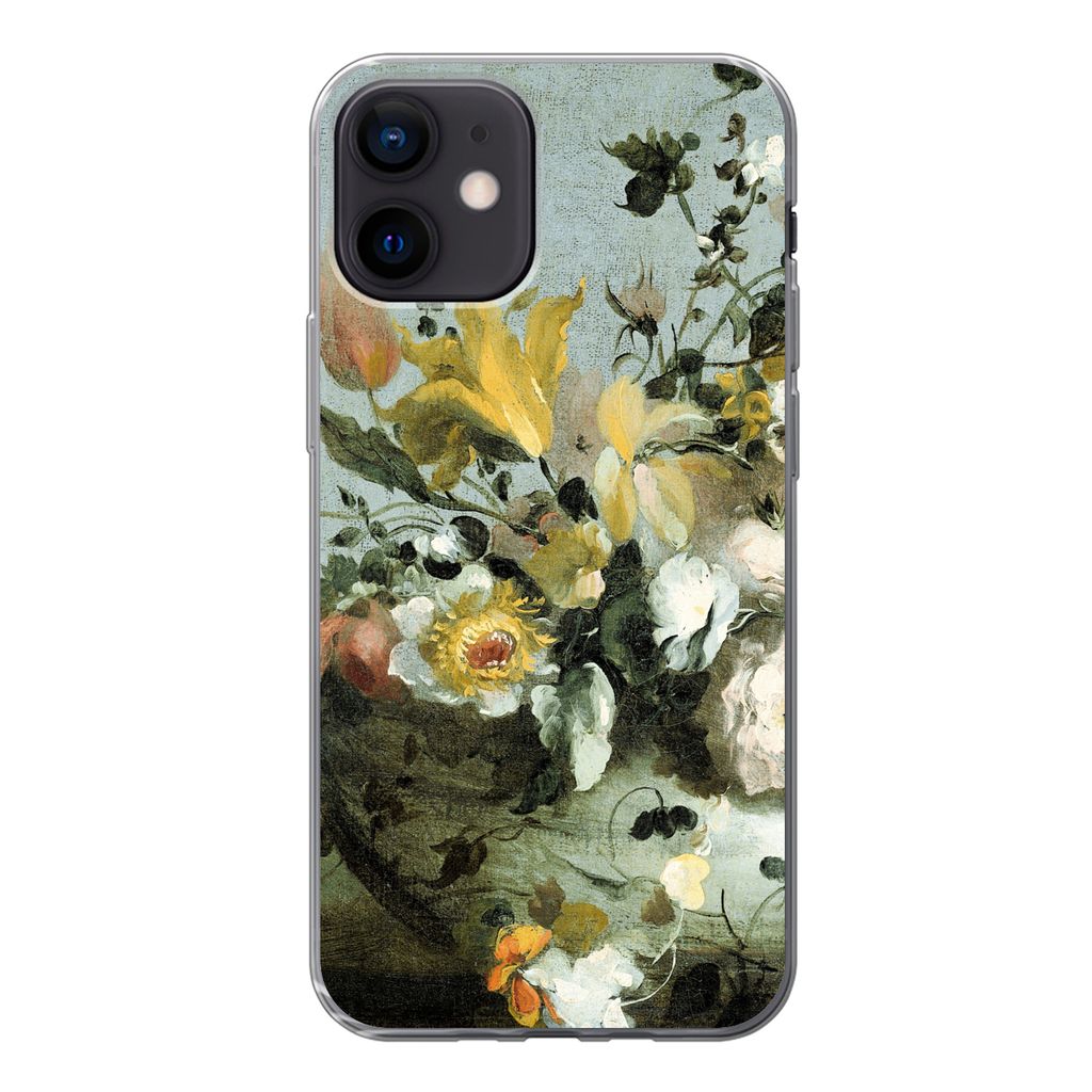 MuchoWow Handyhülle Schutzhülle Hülle für iPhone 12 Blumen - Alte Meister - Barock Silikon Softcase Handy Hülle - Schutzhülle