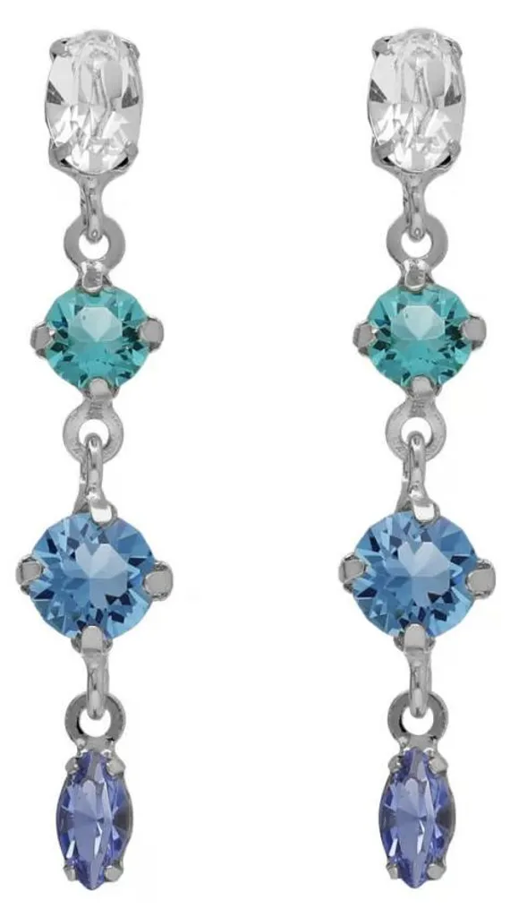 Boucles d'oreilles cristaux de Lisbonne A4791-MHT finition argentée HD