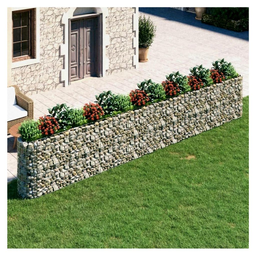 Gabionen-Hochbeet aus verzinktem Eisen 610x50x100 cm