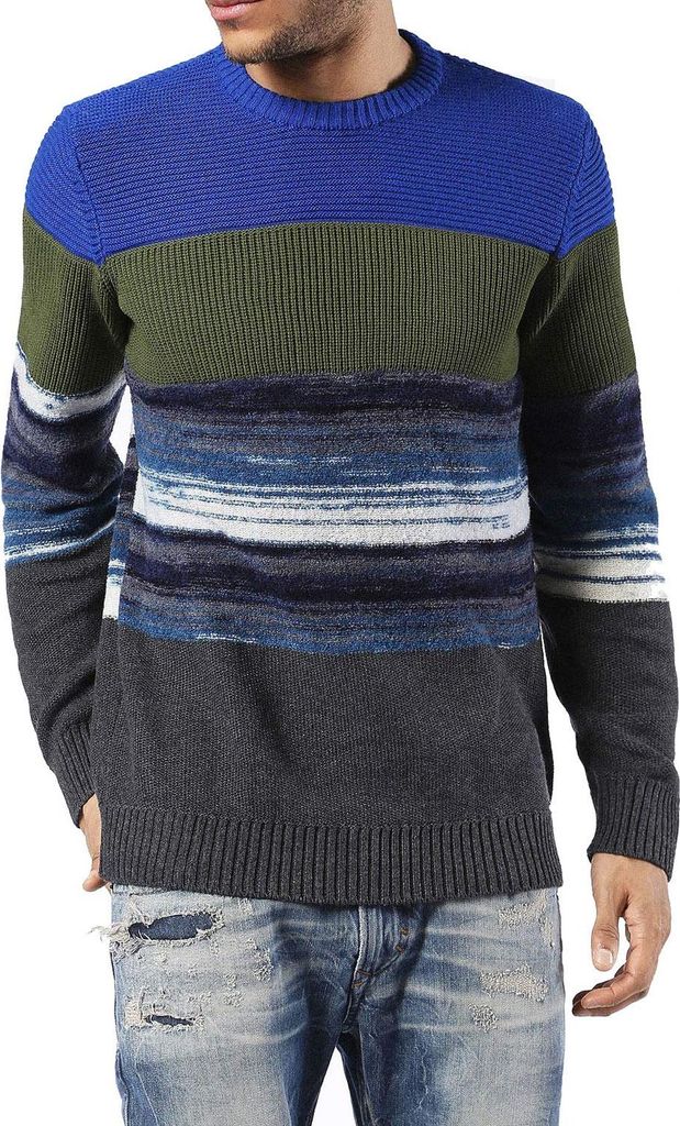 Diesel K-Baccanalis PULLOVER Herren Langarm Blau