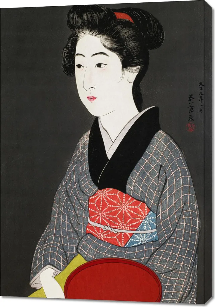 Waitress Hashiguchi Goyo Quadro Vintage 70x100 - Arte Shin-hanga