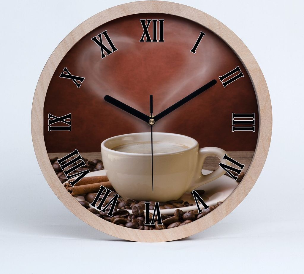 Holzuhr 20fi cm wanduhr - schwarze Spitzen - aromatischer Produktbild 