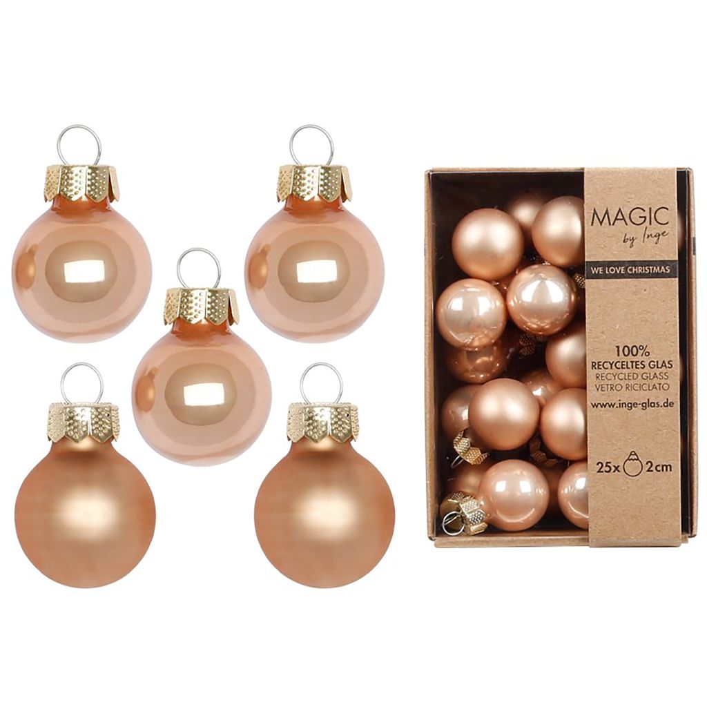 Weihnachtskugeln Glas 2cm 25 Stück - Golden Sesame Produktbild 