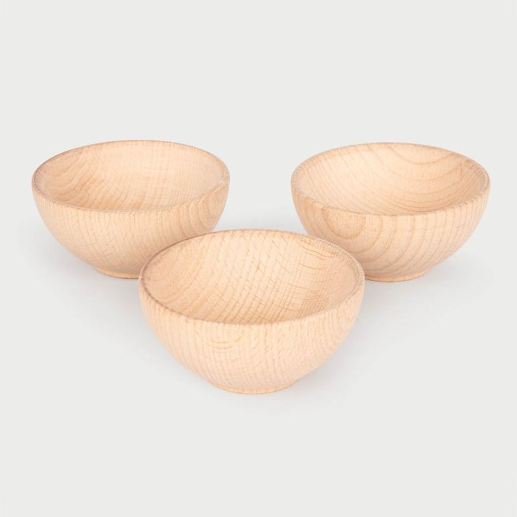 TickiT Holzschalen natur 92 mm - Set aus 3 - Lernspielzeug