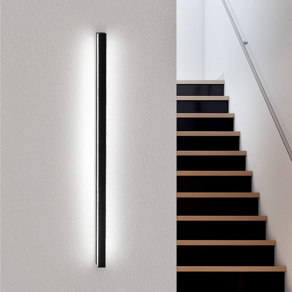 ZMH LED wandlamp 100cm binnen zwart koudwit 32W modern op Productafbeelding 