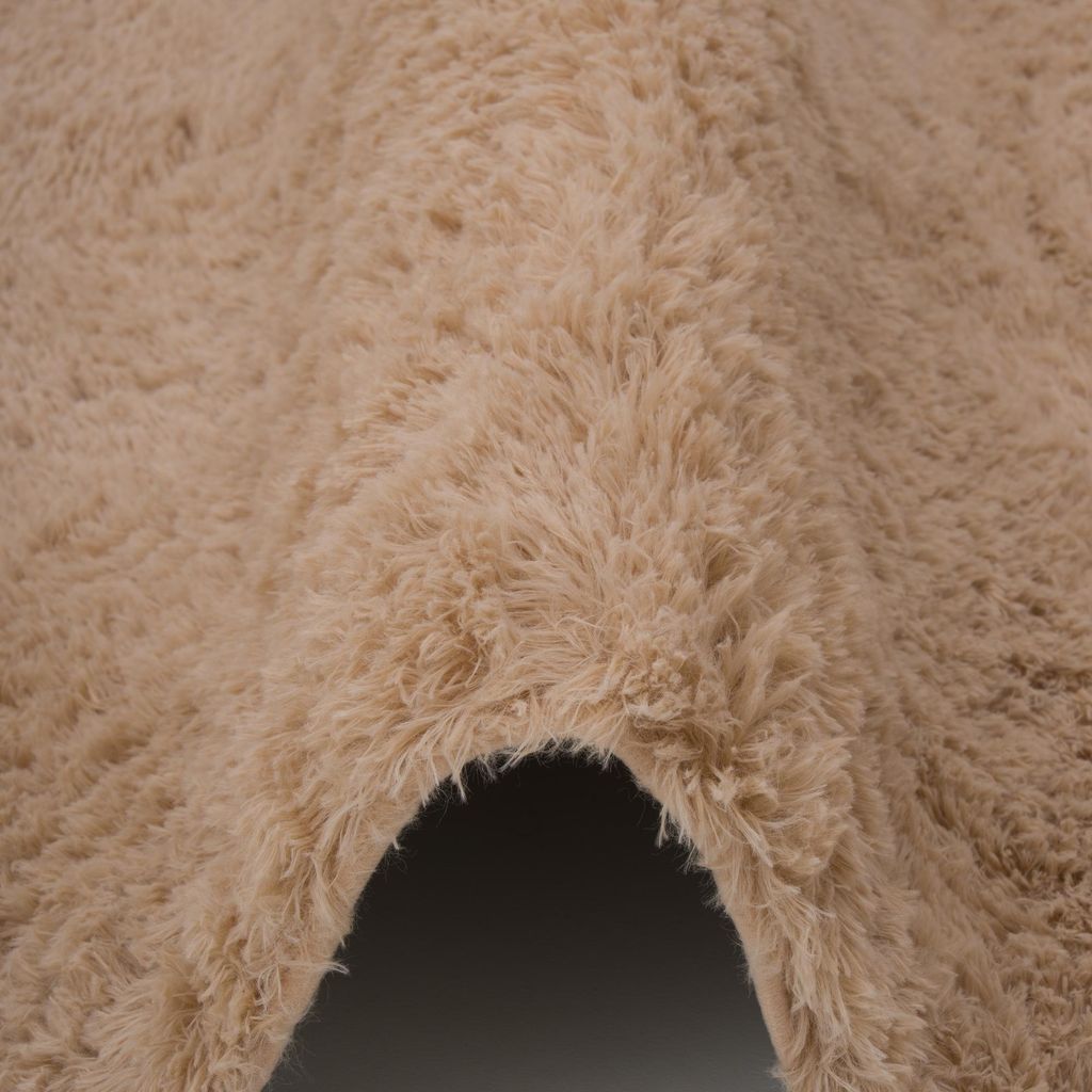Fluffy Shaggy Teppich Rund – Hochflor weich & flauschig, Größe:160 cm Rund, Farbe:Beige