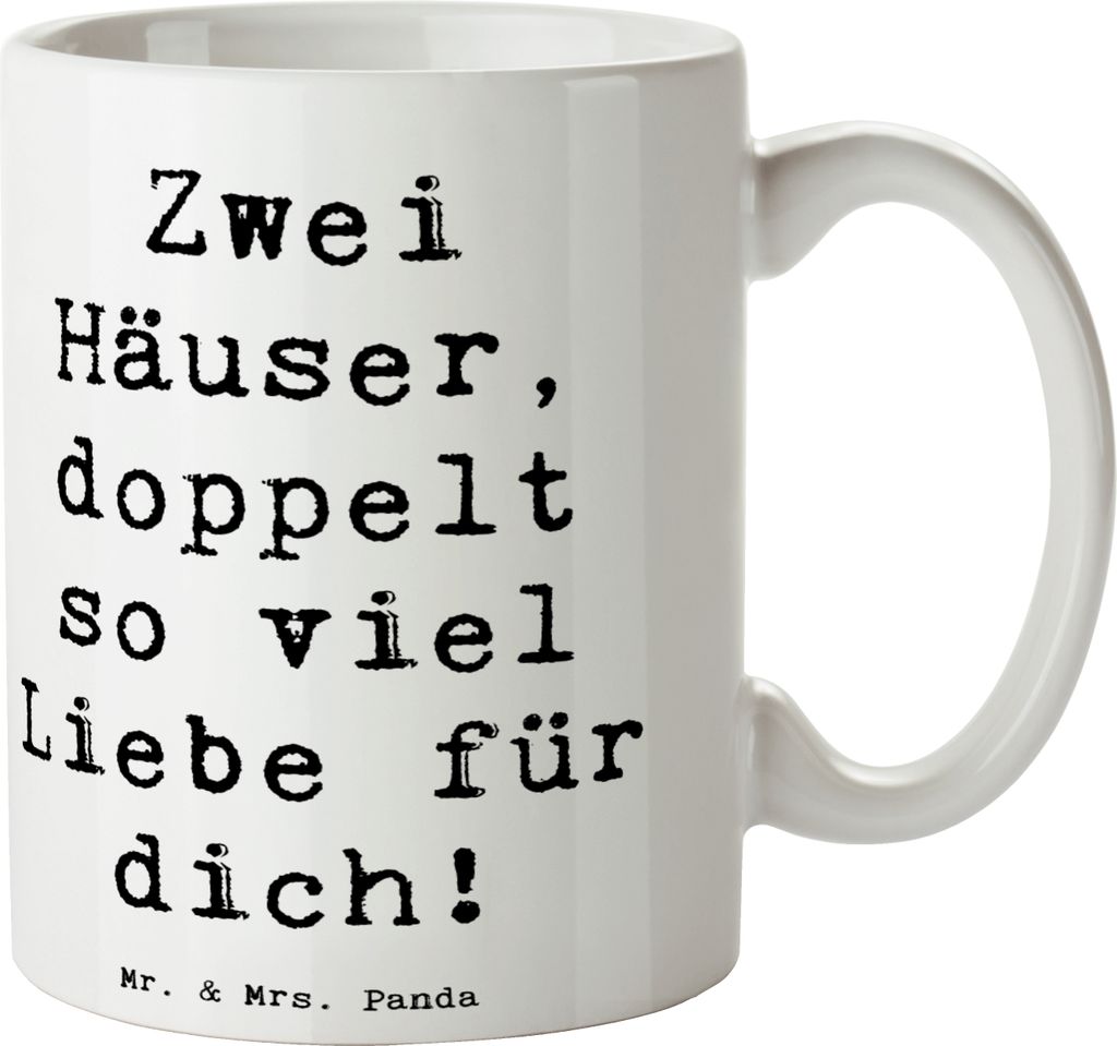 Mr. & Mrs. Panda Tasse Spruch Trennung von den Eltern - Weiß - Geschenk, Becher, Kaffeetasse, Pott, Zuversicht, Stärke, Familienliebe, getrennte,...