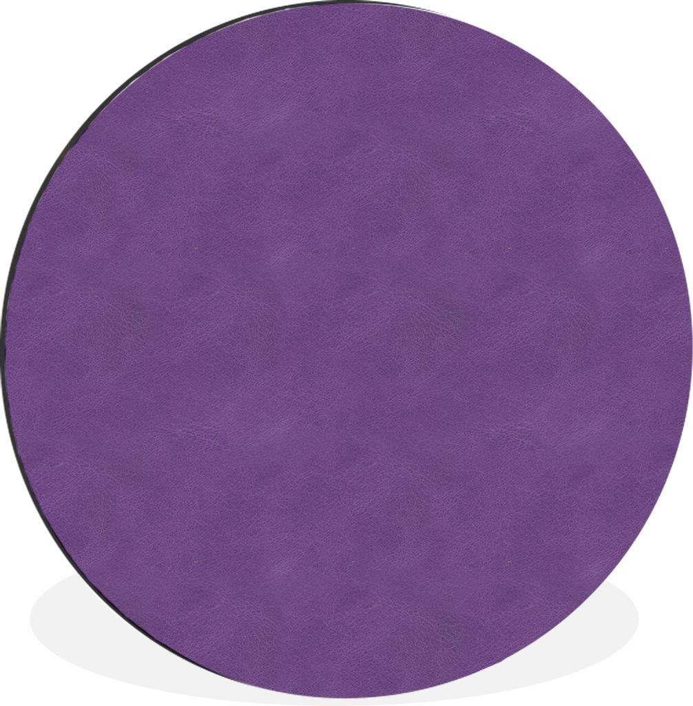 MuchoWow Aluminium Wandkreis Leder - Lila - Tierhaut Ø 30 cm Wanddeko Modern Wohnzimmer - Wand Bild - Wohnzimmer - Runde Bilder - Alubilder - Ku...