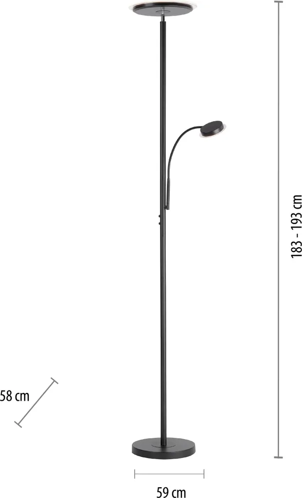 Lampadaire LED pour coin lecture, intensité variable et tête inclinable - 9