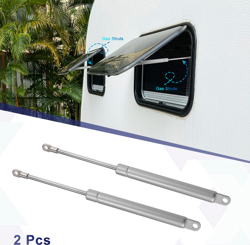 2 Stück 10 Zoll 30Ib/134N Silberfarbene Gasdruckfedern Stützen Stoßdämpfer Gasfeder Universal für Wohnmobil Auto LKW Boot Fenster Schranktür ...
