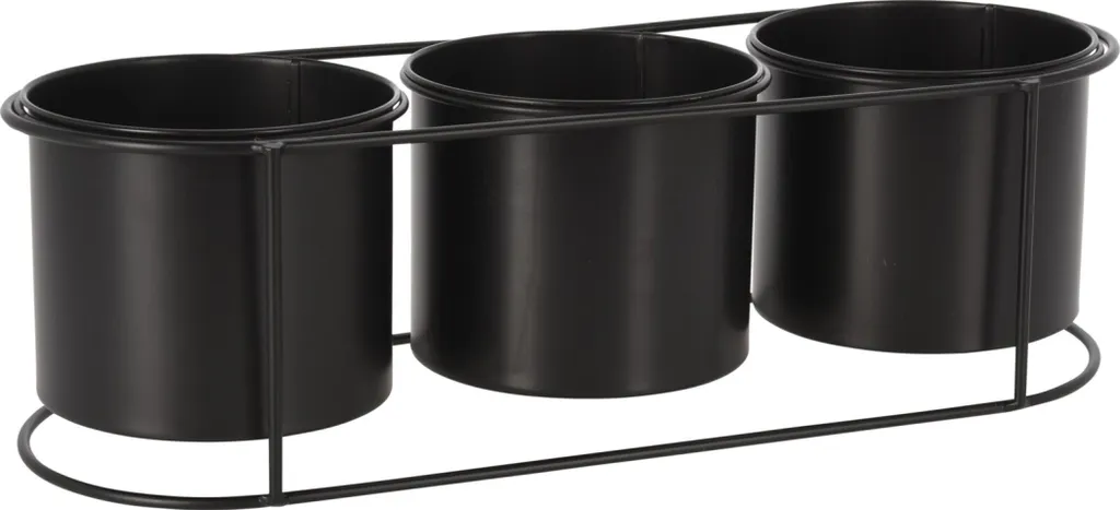 Koopman Set de 3 Cache-pots Flowerpoint en Métal pour Déco Intérieure