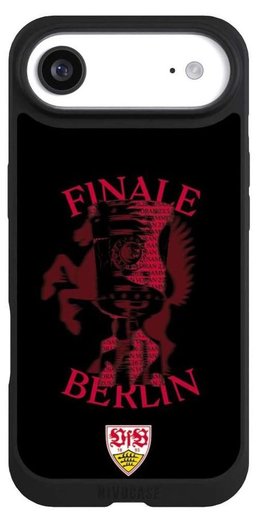 NIVOCASE Handyhülle für Apple iPhone Air Hülle NIVOpure Case Schwarz Offizielles Lizenzprodukt VfB Stuttgart DFB Pokalfinale 2026