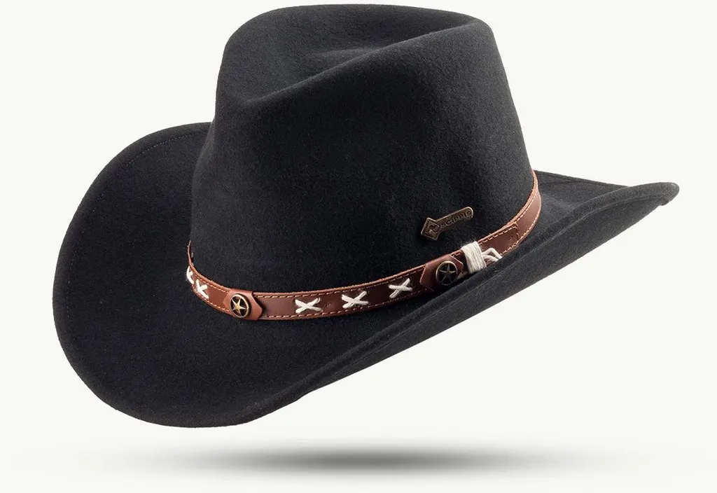 Scippis Smokey Cappello in Feltro Nero Western Urban | Taglia M