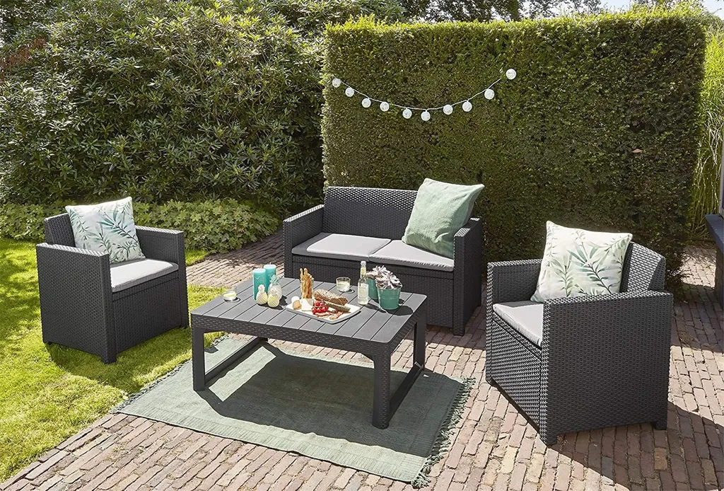 Table de jardin modulable Allibert Lyon 2 en 1 gris graphite - 40