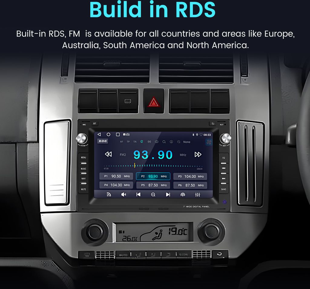 1+32G 7" Carplay Android 13 Autorádio GPS Navi FM WIFI BT Obrázok produktu 5