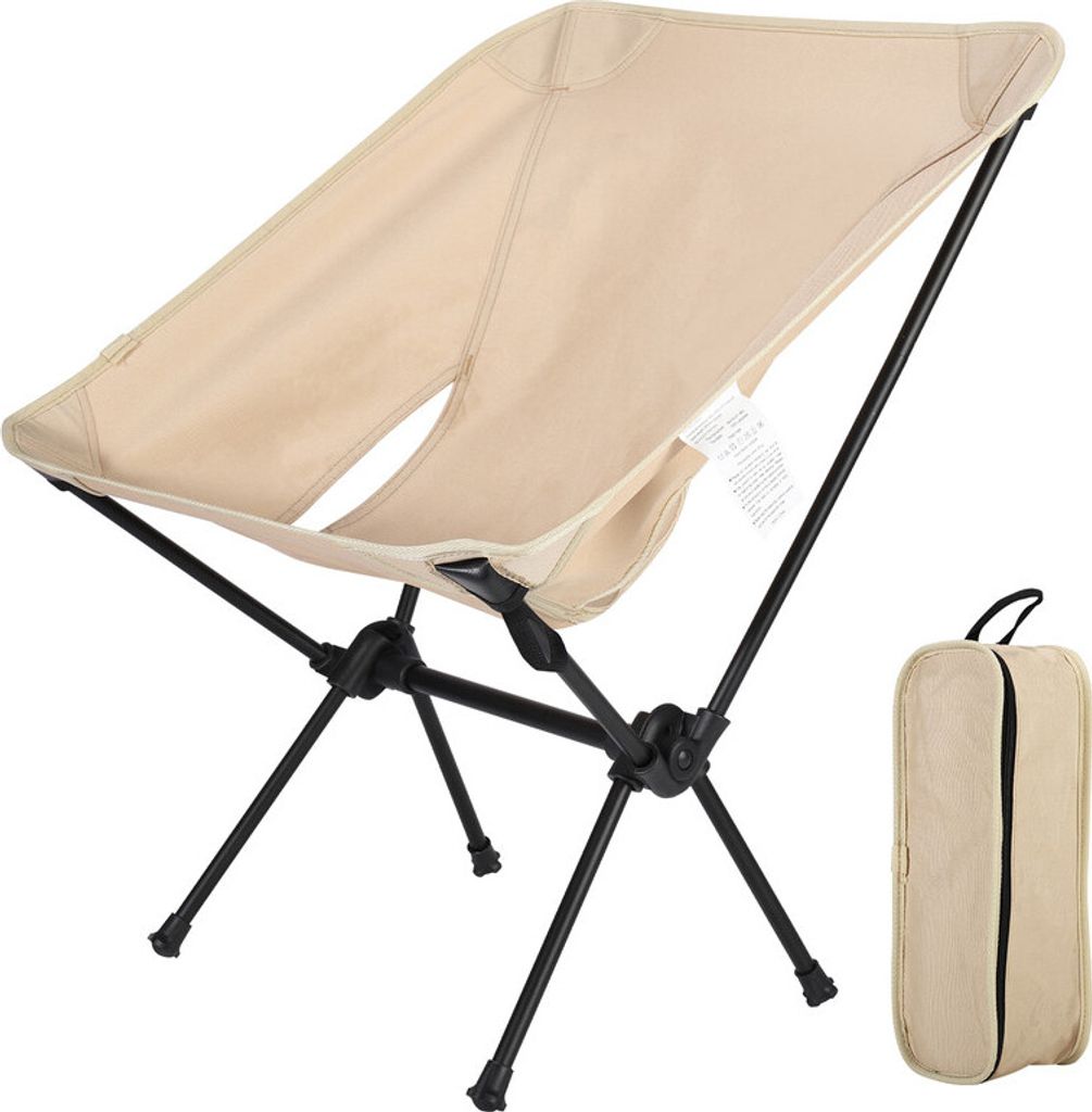 (Khaki) Tragbarer Klappstuhl für den Außenbereich, Campingstuhl zum Angeln im Freien, leichter Strandstuhl, 900D Oxford-Stoff, verschleißfest, r...