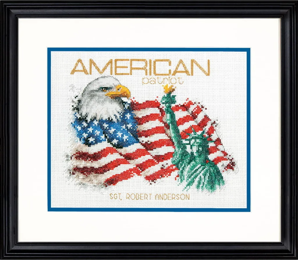 Kit Punto Croce Dimensions American Patriot 25x20cm - Schema Contato Professionale