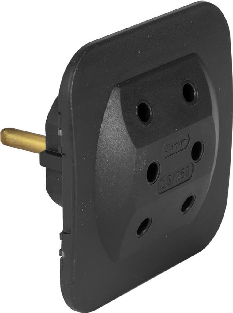 Adaptateur européen, 3x, noir Image du produit 