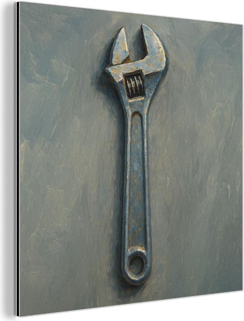 MuchoWow Wanddekoration Metall Metallbild Wandkunst 20x20 cm Schraubenschlüssel - Werkzeuge - Farbe MuchoWow Aluminium Gemälde - Alu Dibond Bilder