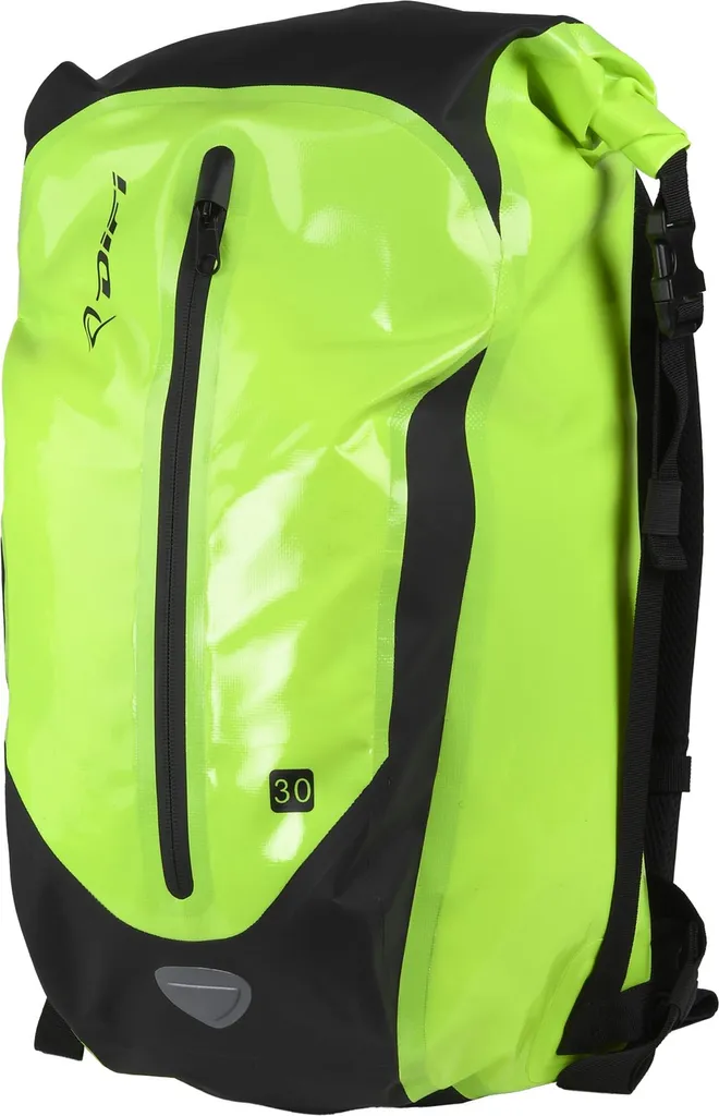 Sac à dos imperméable DIFI DryCore jaune haute visibilité pour moto