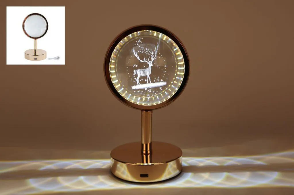 Lumière d'ambiance Renne doré tactile - Déco de Noël chic pour le salon