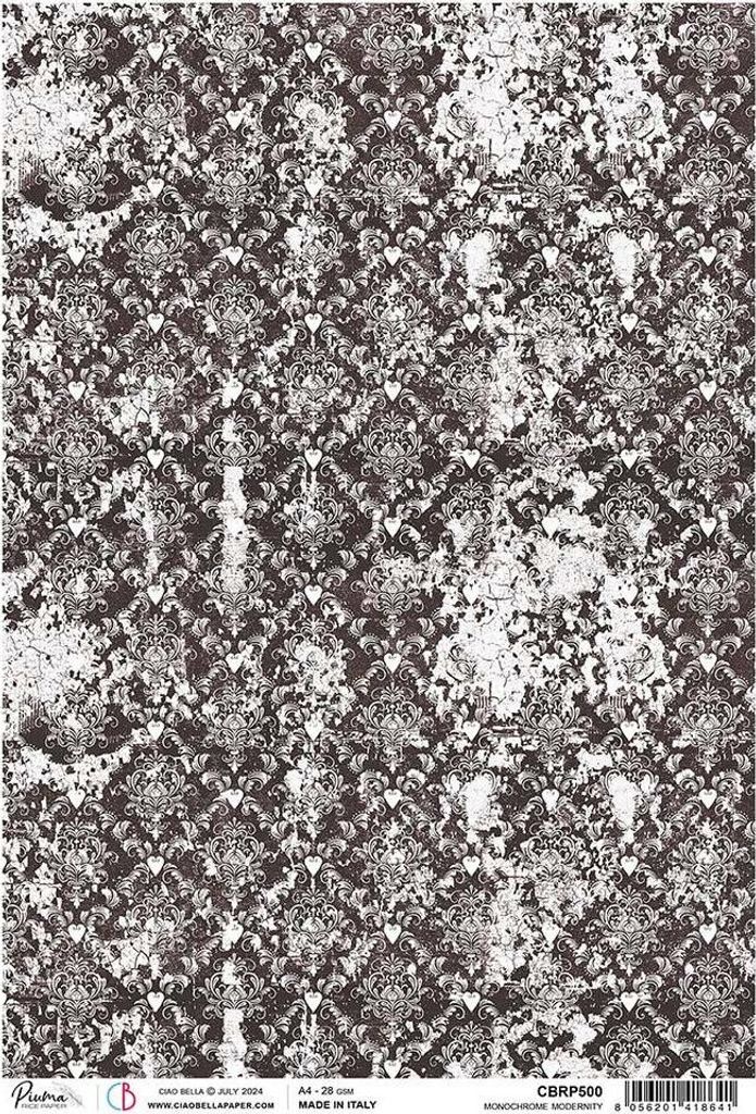 Ciao Bella Motiv Strohseide Paris Je t'aime Damask A4