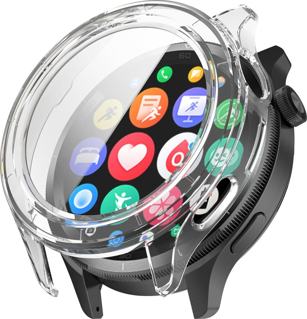 Strap-it Hartschalenetui mit Bildschirmschutzglas - passend für Xiaomi Watch S4 (transparent)
