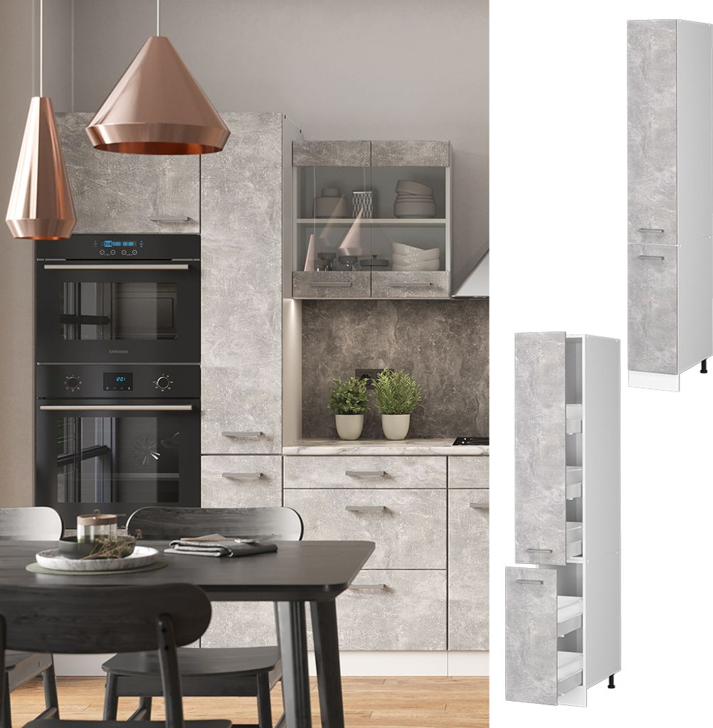 Apothekerschrank Vicco R-Line Beton 30 cm, Model 37809 Produktbild 