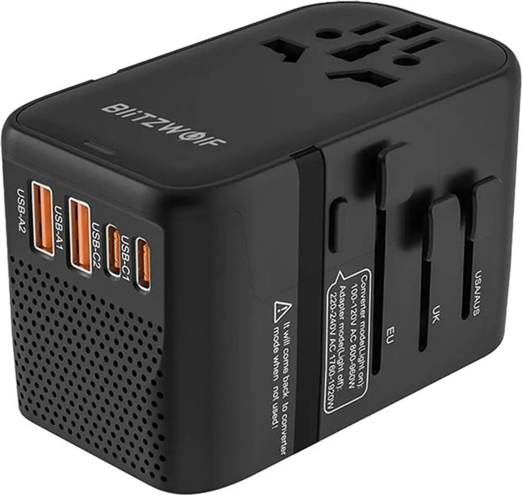 BlitzWolf BW-TA3 Adaptateur Secteur Universel : Ne Manquez Plus de Batterie