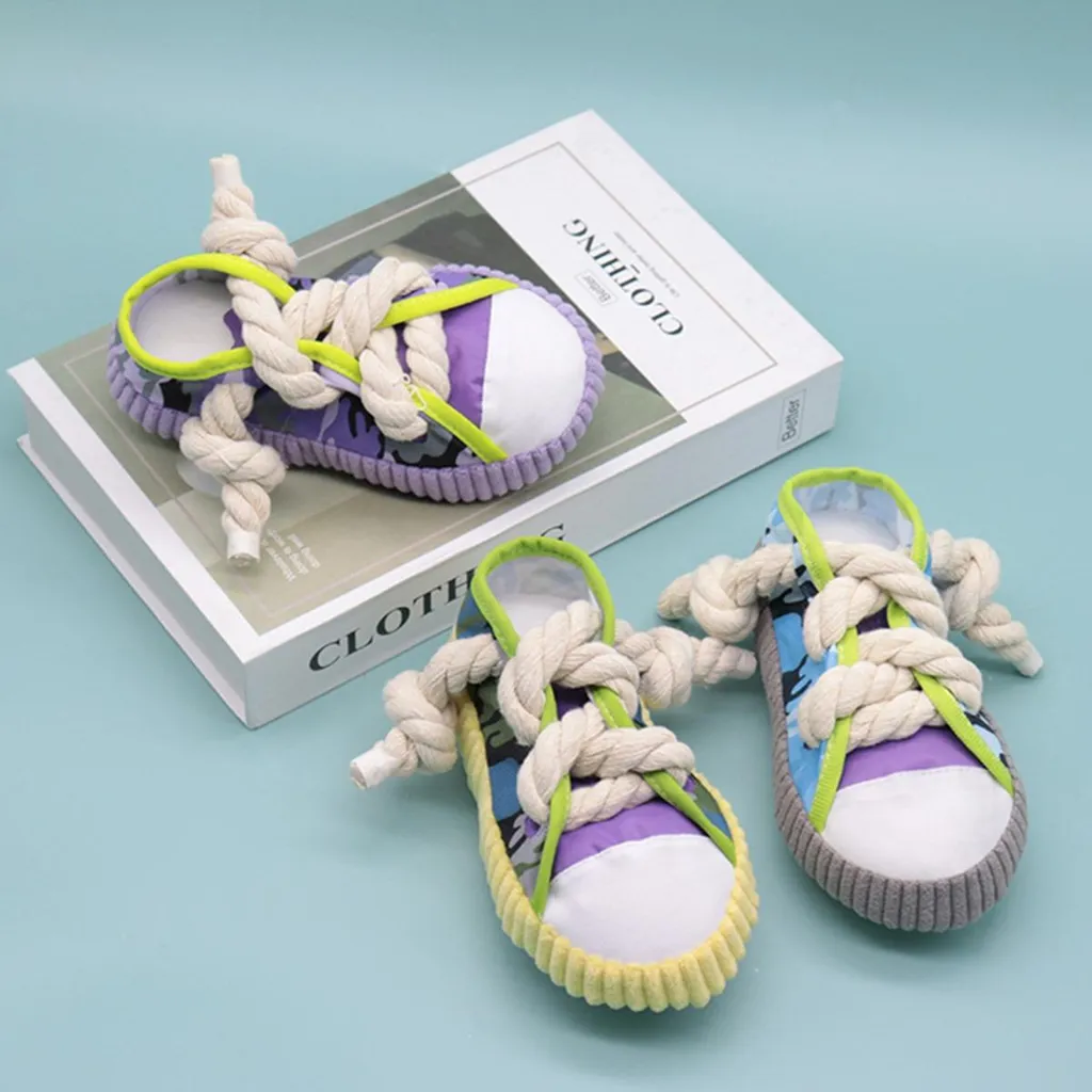 Scarpa in Tela per Cani Grigia | Gioco di Design con Squeaker INF - 6