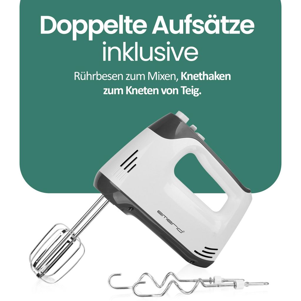 Emerio Handmixer 400 W – Mixer mit Turbofunktion – 5 Produktbild 