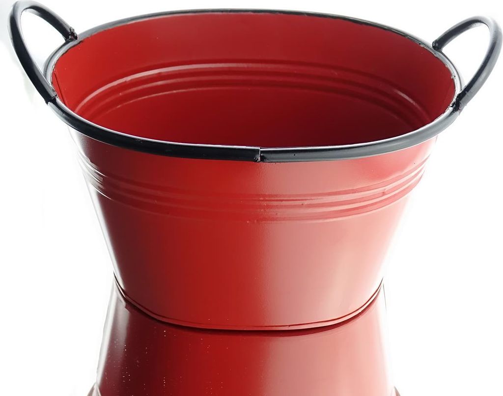 Schale Rot & Schwarz mit 2 Griffen 27 x 21,5 x16 cm - Metall